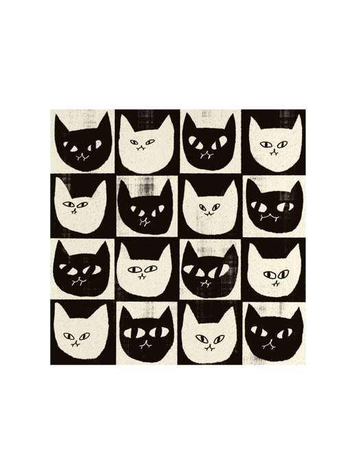 Póster impreso artístico de Enikő Eged black cat white cat