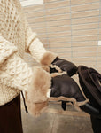Premium coated buggy mitten with merino wool toast