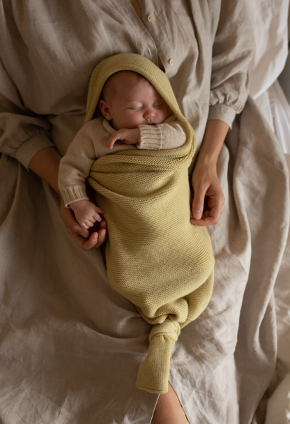 Merino wool cocoon baby blanket