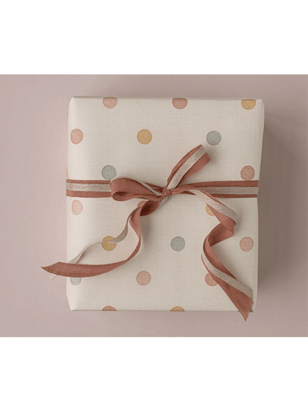 Decorative gift wrapping paper / 10m roll dots beige