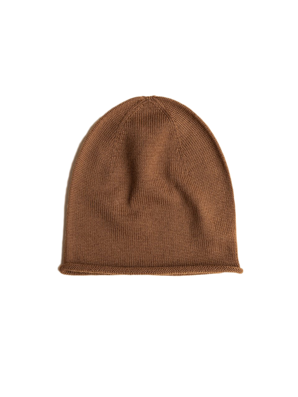 thin, year-round merino wool Efa Beanie hat chocolate