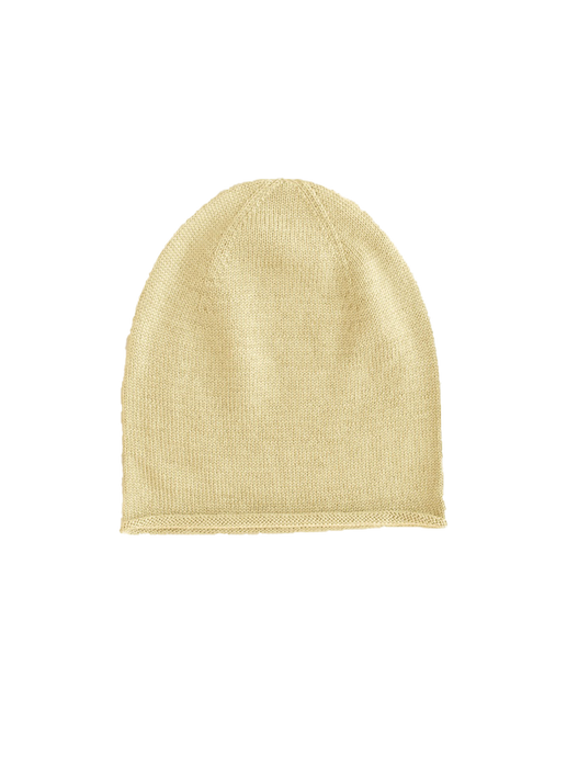 Thin, year-round merino wool Efa Beanie hat light yellow
