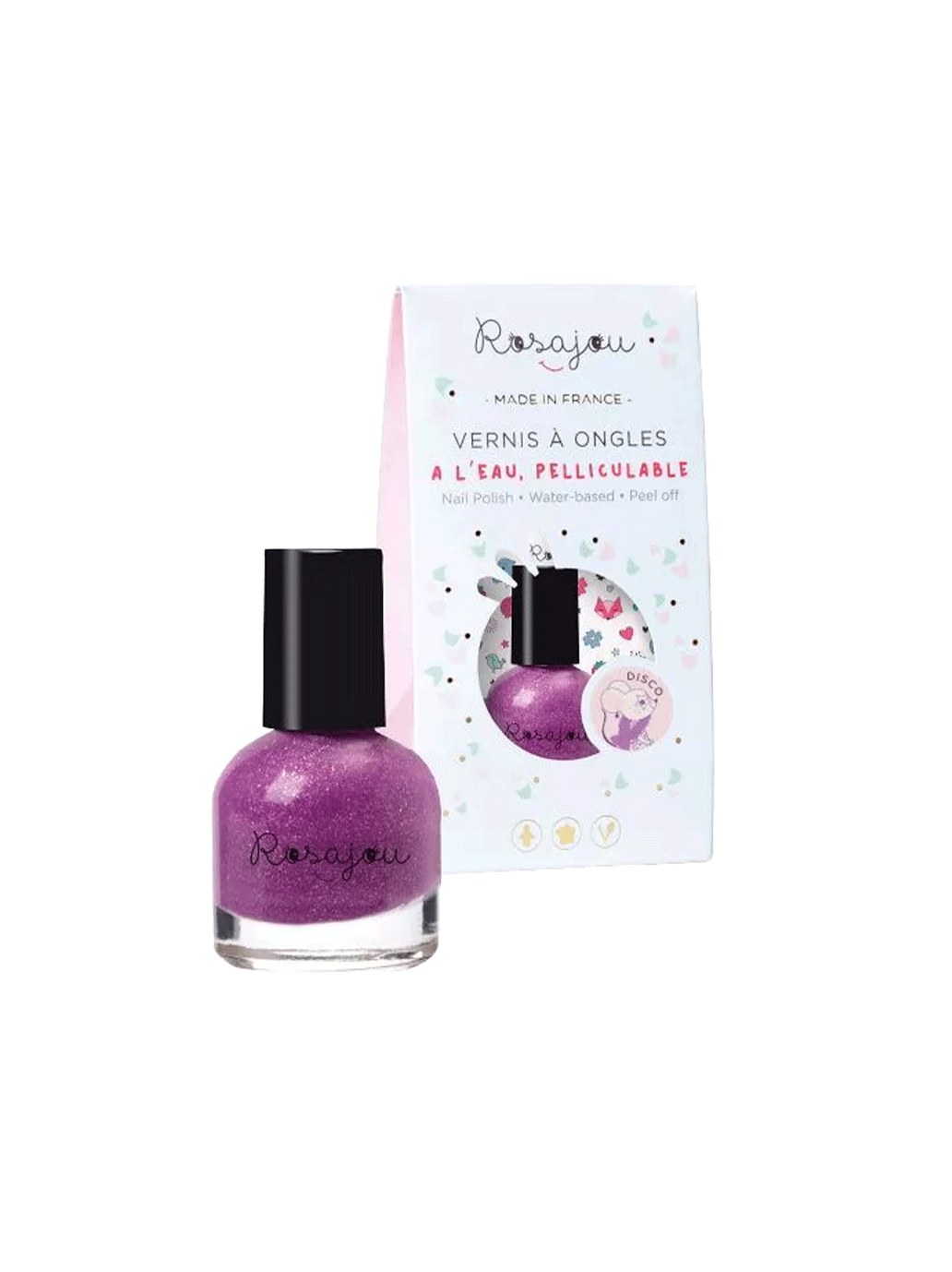 Esmalte de uñas despegable para niños + pegatinas