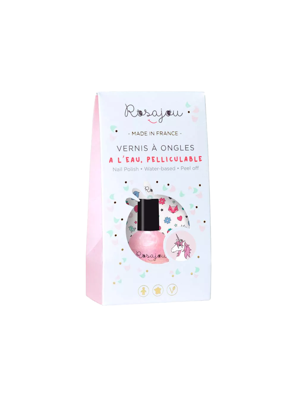 Esmalte de uñas despegable para niños + pegatinas