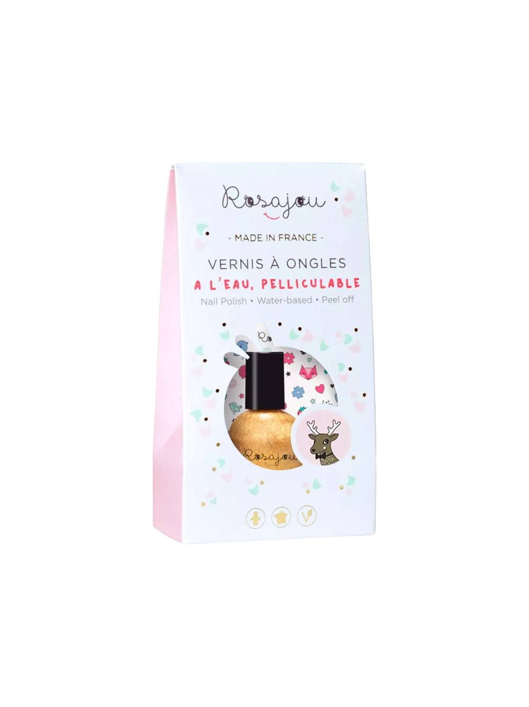 Esmalte de uñas despegable para niños + pegatinas