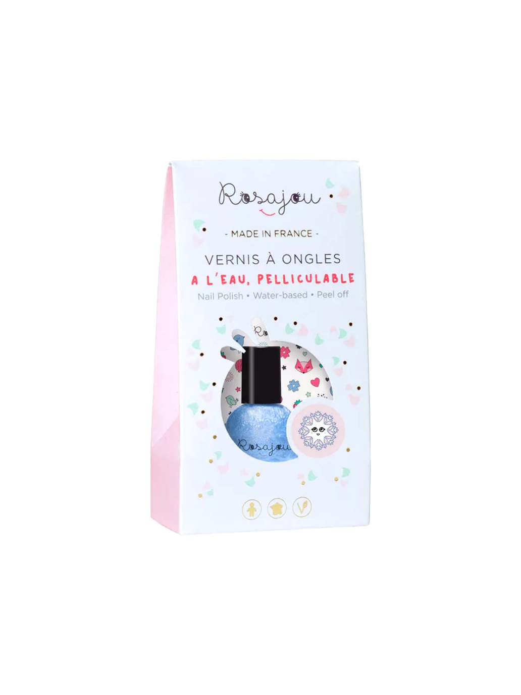 Esmalte de uñas despegable para niños + pegatinas