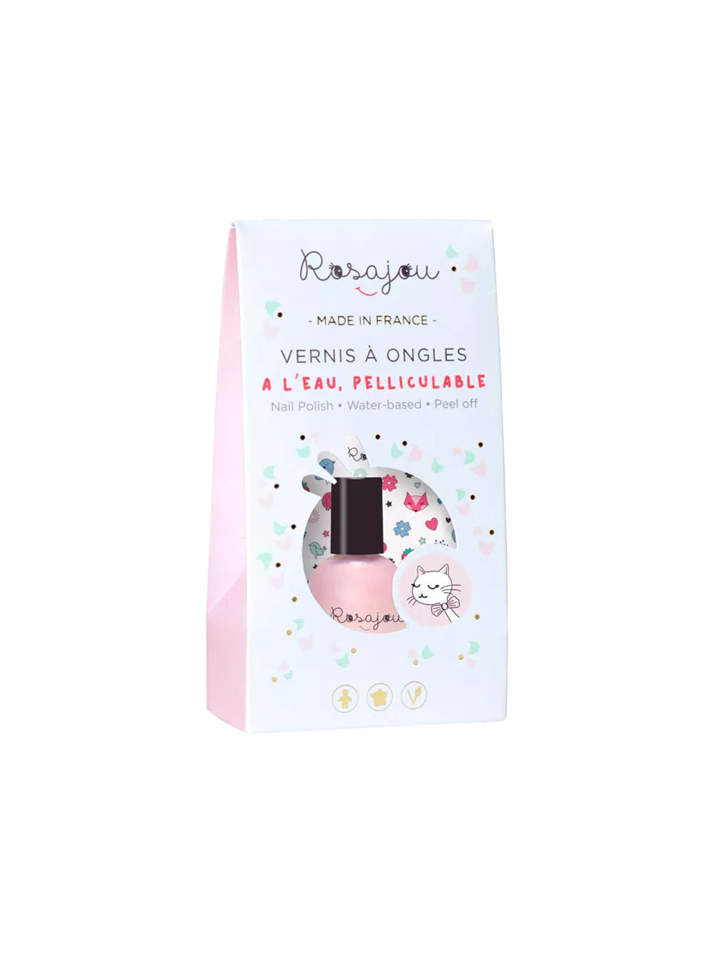 Esmalte de uñas despegable para niños + pegatinas