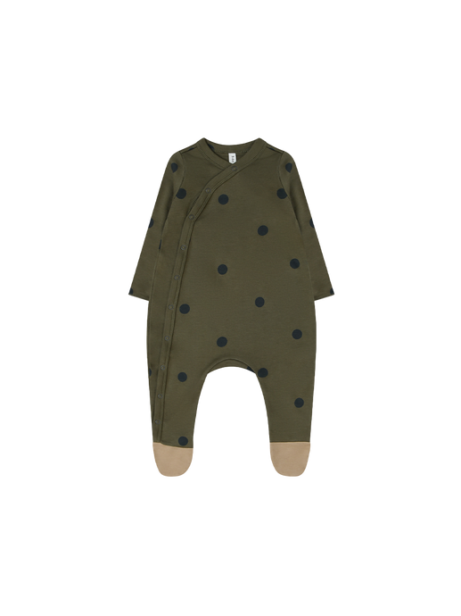 Baby Suit dots olive