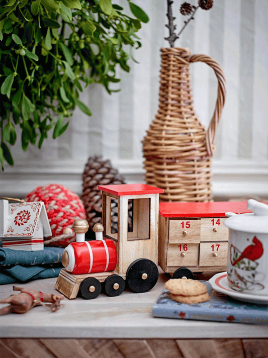 Wooden advent train