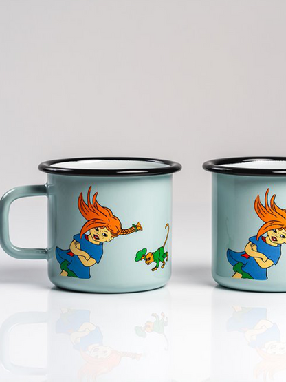 Taza retro esmaltada Pippi 3,7 dl