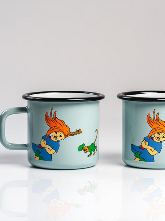 Retro enamel mug Pippi 3.7 dl