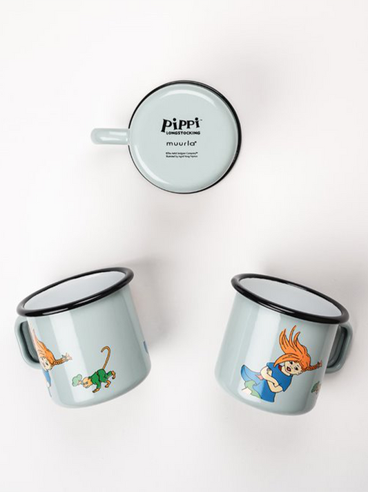 Retro enamel mug Pippi 3.7 dl