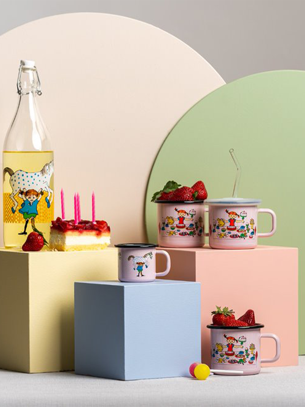 Taza retro esmaltada Pippi 3,7 dl