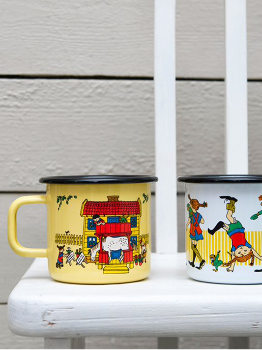 Retro enamel mug Pippi 3.7 dl