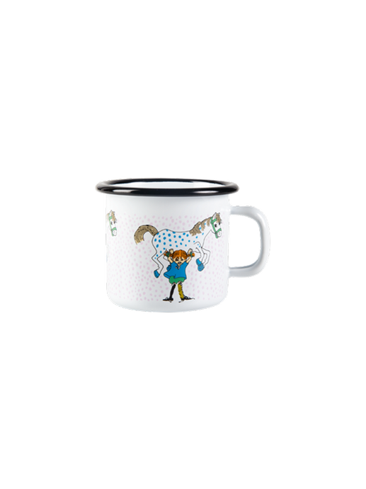 Retro enamel mug Pippi 2.5 dl pippi & horse