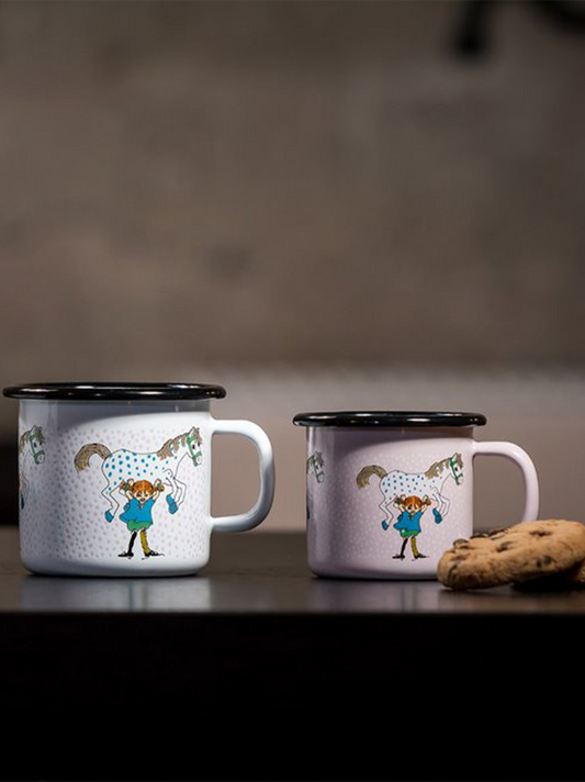 Retro enamel mug Pippi 2.5 dl