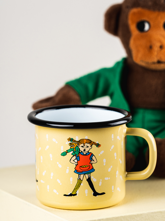 Retro enamel mug Pippi 2.5 dl