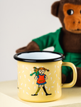 Retro enamel mug Pippi 2.5 dl pippi footsteps