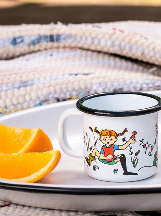 Taza retro esmaltada Pippi 1,5 dl