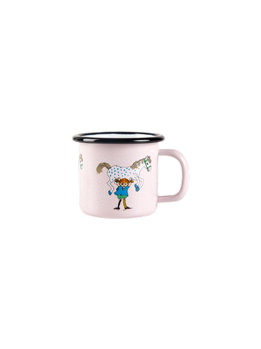 Retro enamel mug Pippi 1.5 dl pippi & horse