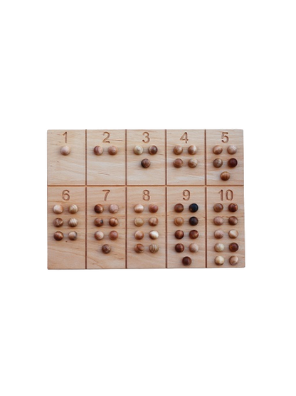 Montessori number tracking board