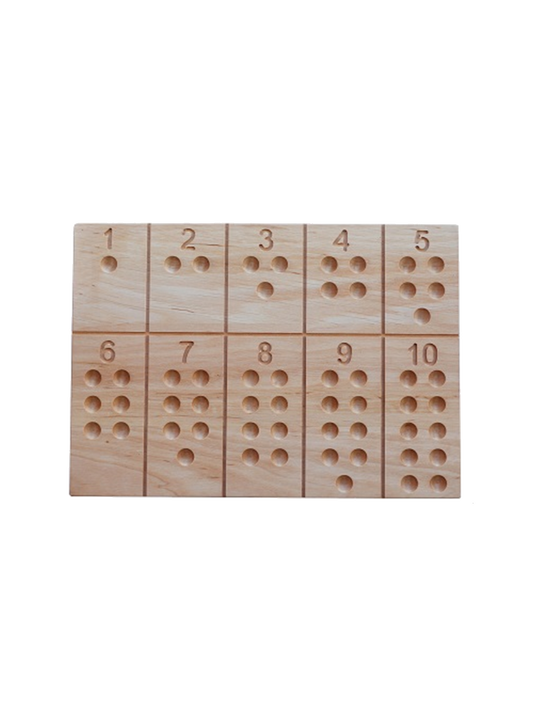 Montessori number tracking board