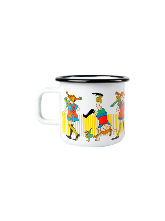 Retro enamel mug Pippi 3.7 dl
