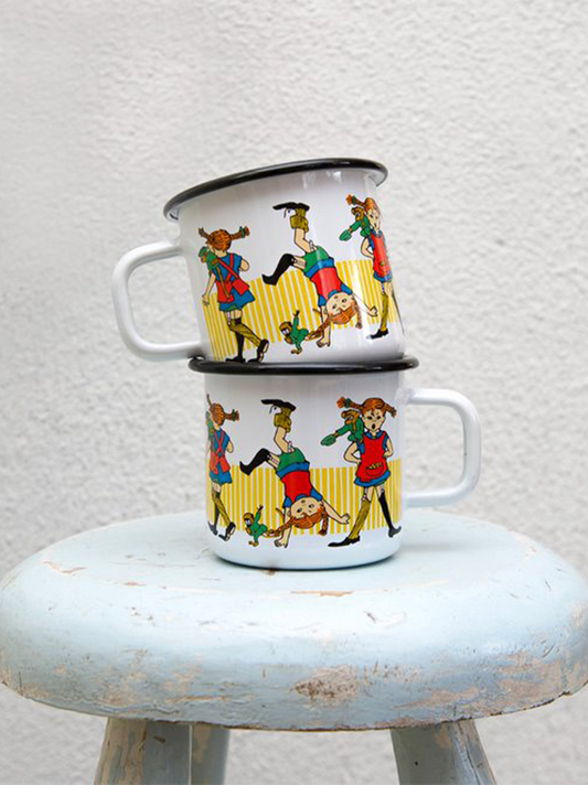 Taza retro esmaltada Pippi 3,7 dl