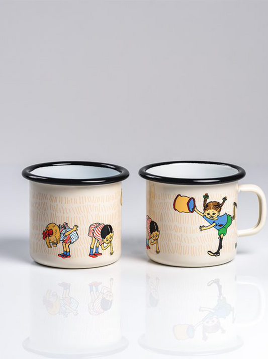 Retro enamel mug Pippi 2.5 dl