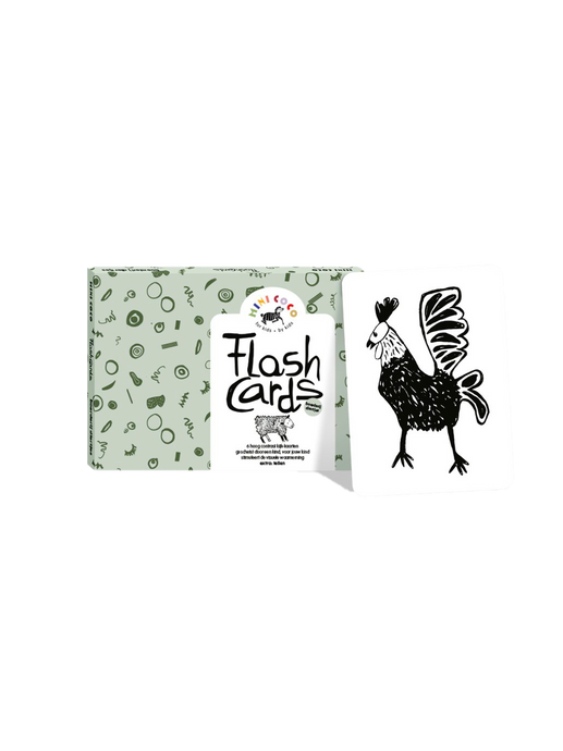 Black & white cards for babies farm animals