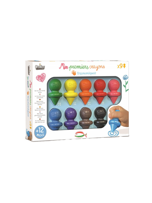The first crayons for children 9 colors