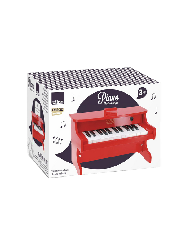Wooden electric piano red