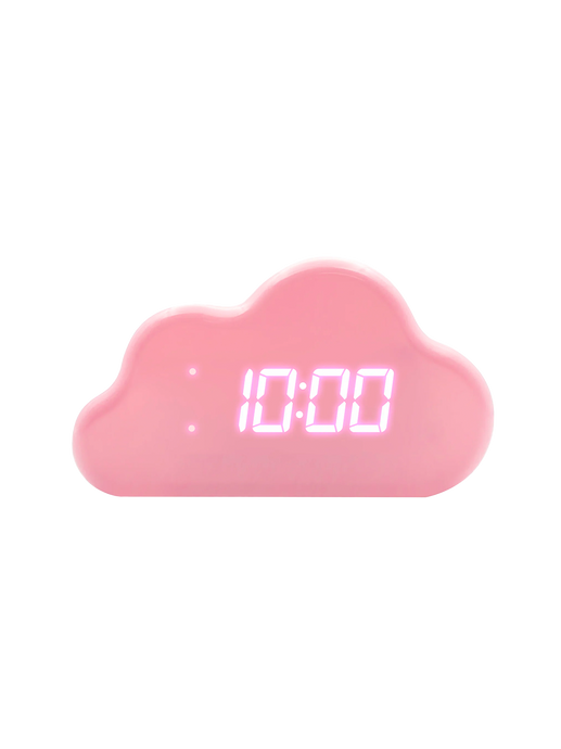Digital cloud alarm clock pink