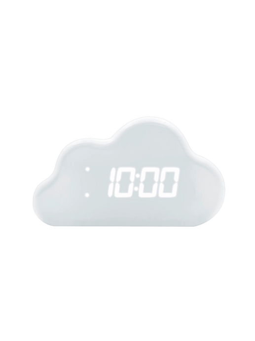 Digital cloud alarm clock white