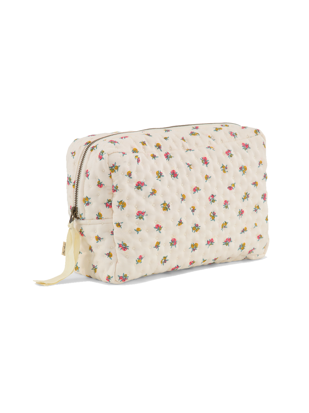 Large cotton cosmetic bag with compartments