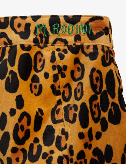 Minigonna in velluto leopardato