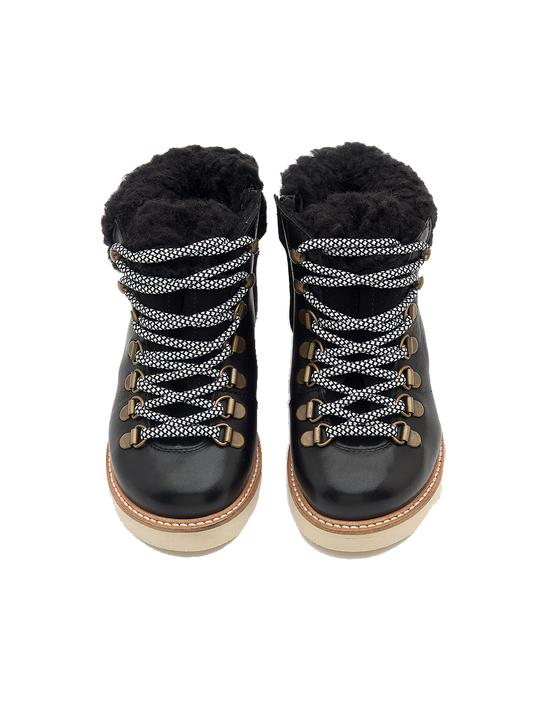 Eddie Fur Hiking Boots, insulated leather shoes