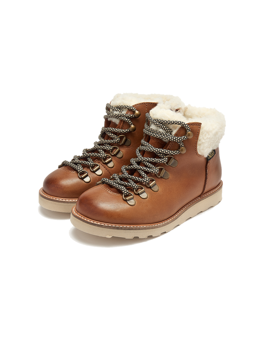 Eddie Fur Hiking Boots, insulated leather shoes