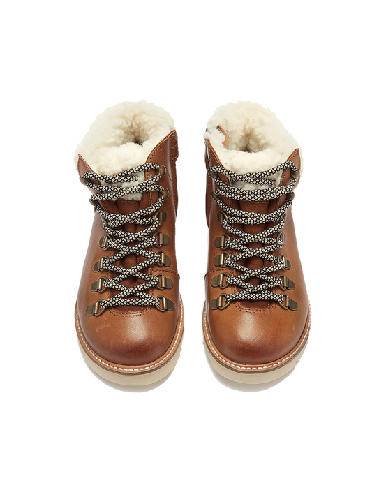 Eddie Fur Hiking Boots, insulated leather shoes