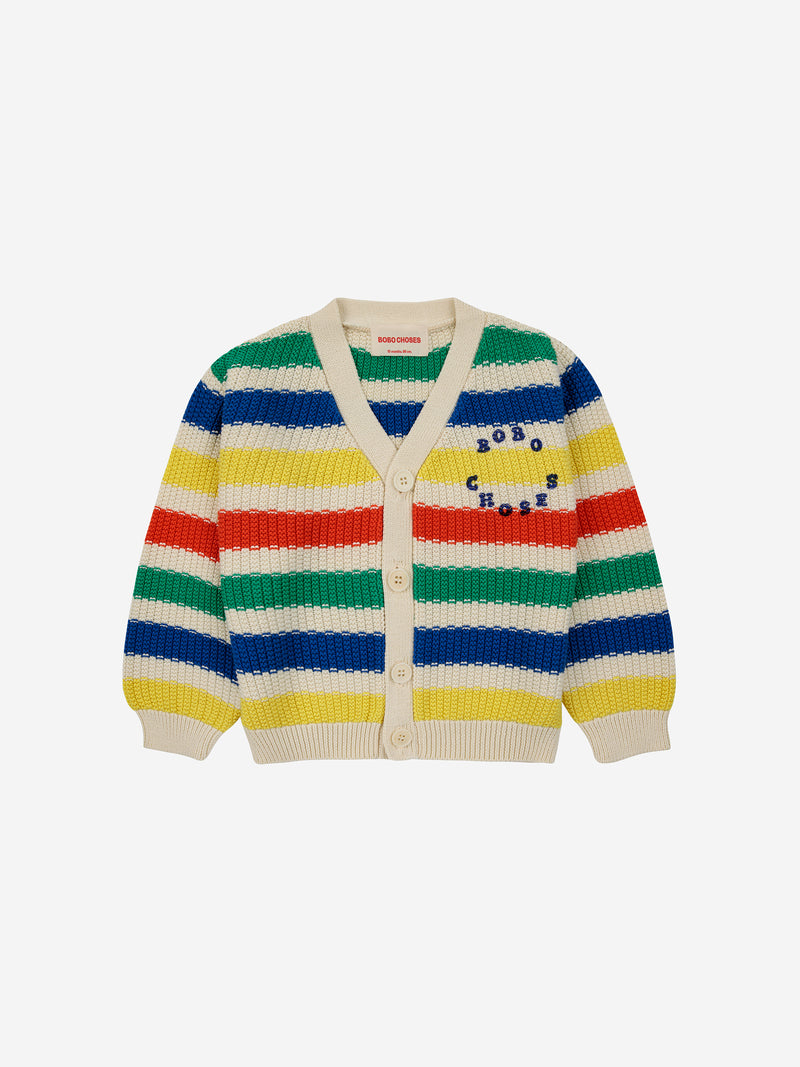 Bobo Choses Multicolor stripes cardigan baby sweater