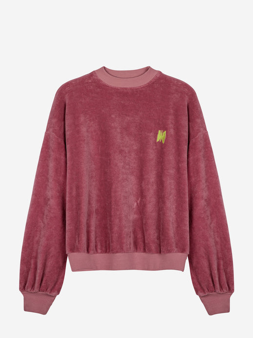 Butterfly embroidery dropped shoulder sweatshirt