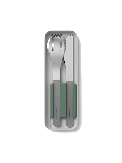 Cutlery set in a case