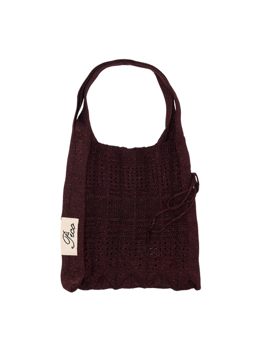 Rosalia Bag knitted bag dark plum glitter
