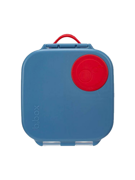 A small, tight lunchbox with compartments blue blaze
