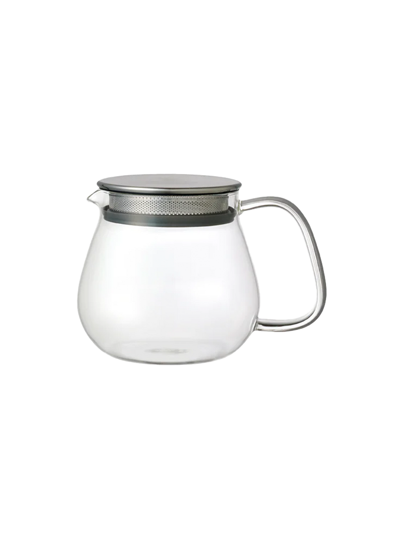 Glass kettle with tea strainer