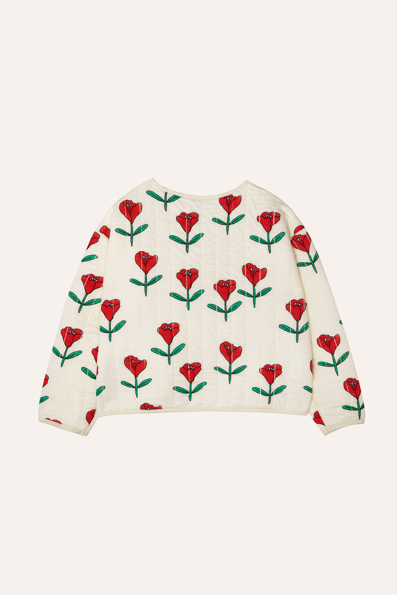 Quilted button-up sweatshirt