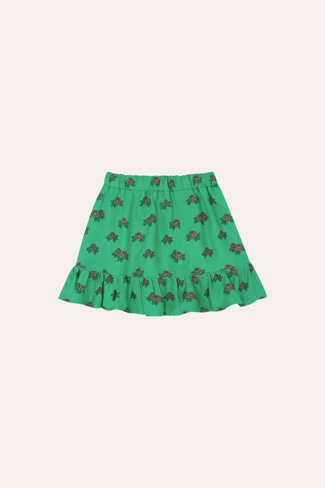 Mini skirt with a print green