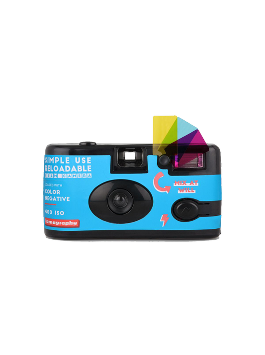 Fotocamera analogica riutilizzabile di semplice utilizzo