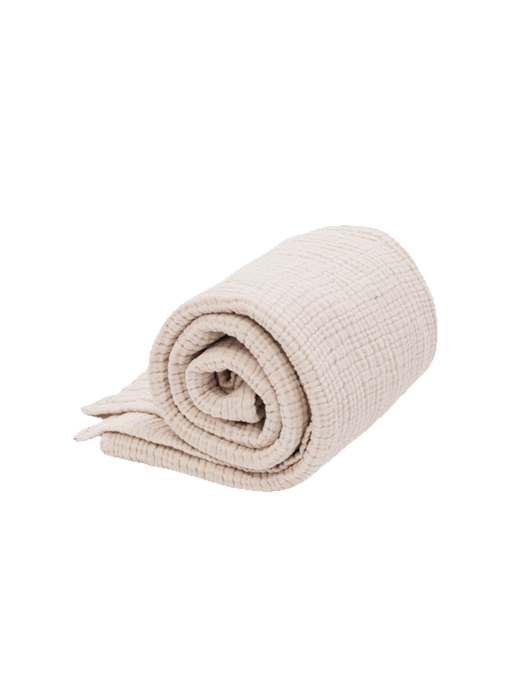 A swaddle made of soft 4-layer muslin beige