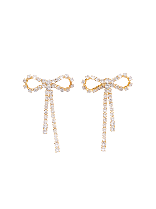 Arco Crystal Studs bow earrings